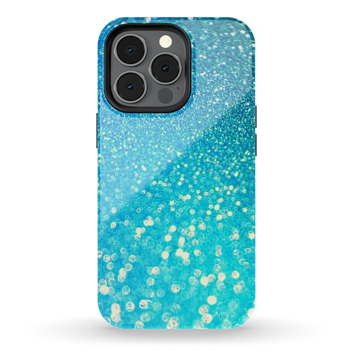 iPhone 13 pro StrongFit Ocean Azure Blue Glitter by  Utart