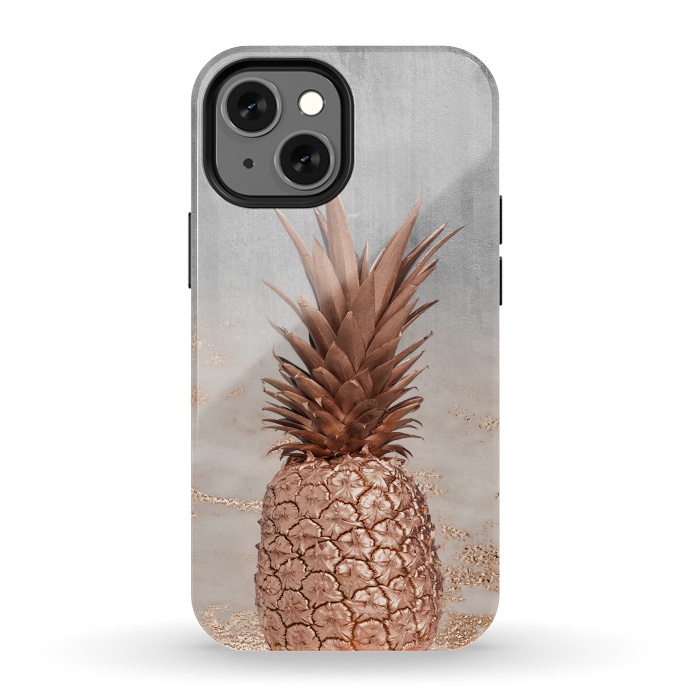 iPhone 13 mini StrongFit Rose Gold Pineapple and Marble by  Utart