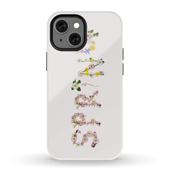 iPhone 13 mini StrongFit Spring - Flower Typography  by  Utart