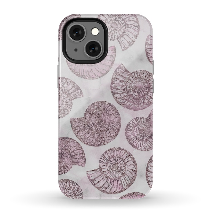 iPhone 13 mini StrongFit Soft Pink Fossils  by Andrea Haase