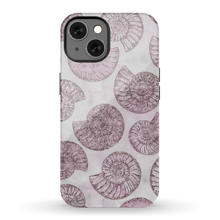 iPhone 13 StrongFit Soft Pink Fossils  by Andrea Haase