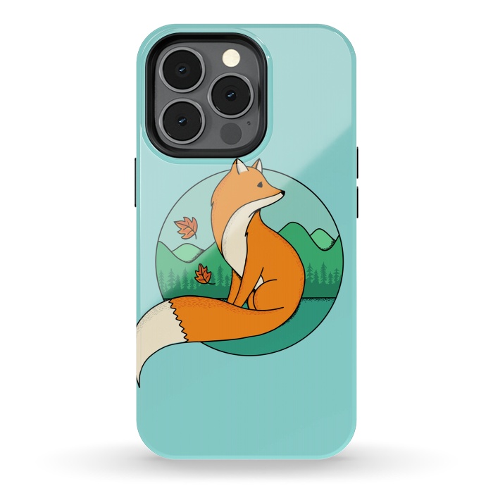 iPhone 13 pro StrongFit Fox and Landscape by Coffee Man