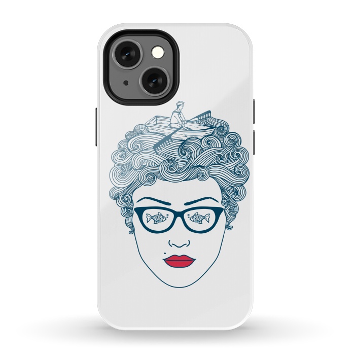 iPhone 13 mini StrongFit Lady Ocean by Coffee Man
