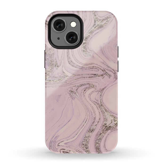 iPhone 13 mini StrongFit Glamorous Sparke Soft Pink Marble 2 by Andrea Haase