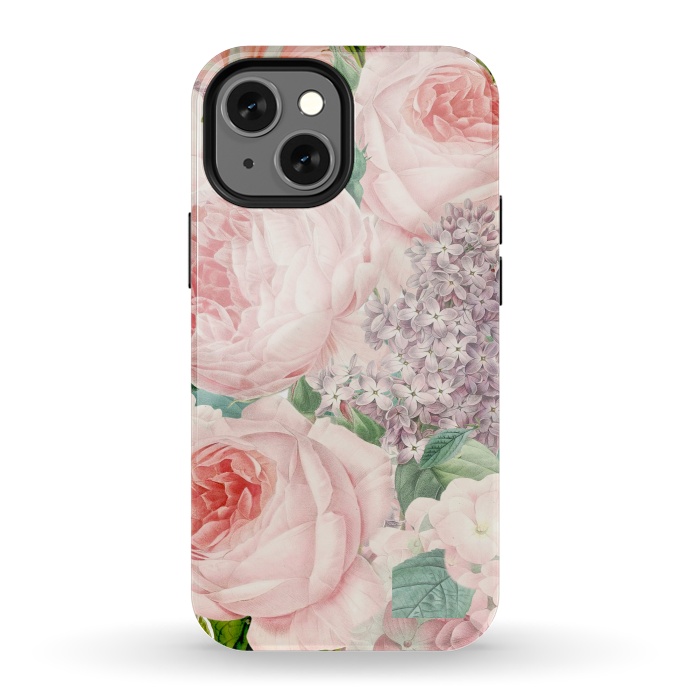 iPhone 13 mini StrongFit Pink Retro Watercolor Roses by  Utart
