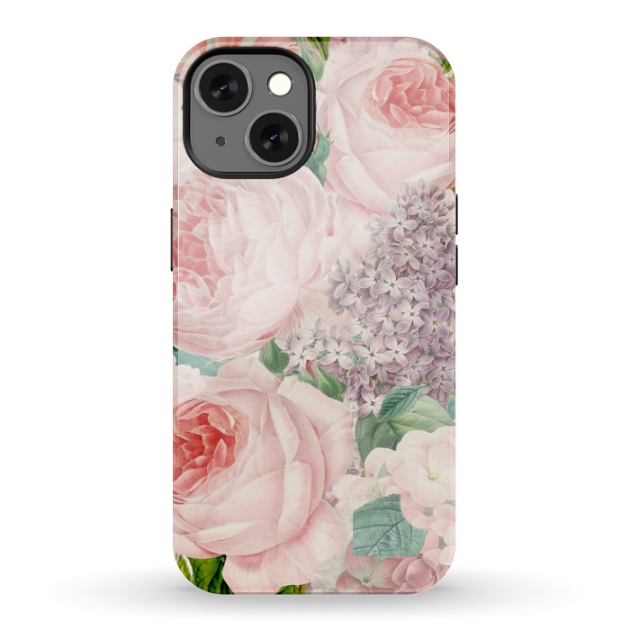 iPhone 13 StrongFit Pink Retro Watercolor Roses by  Utart