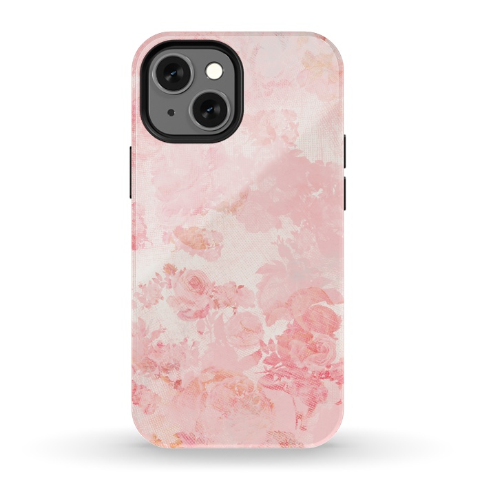 iPhone 13 mini StrongFit Vintage Roses in Pink - Pattern by  Utart
