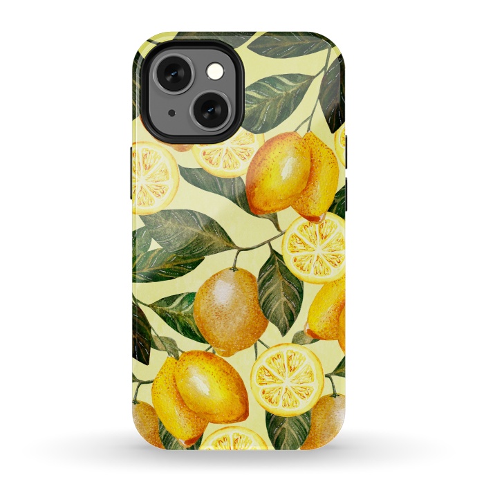 iPhone 13 mini StrongFit Lemon Pattern by  Utart