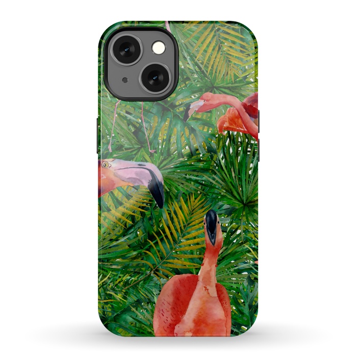 iPhone 13 StrongFit Flamingo Jungle Party by  Utart