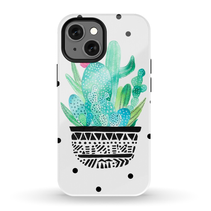 iPhone 13 mini StrongFit Pot Me A Cacti! Dots by Amaya Brydon