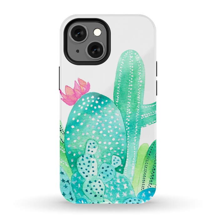 iPhone 13 mini StrongFit Cactus Garden by Amaya Brydon