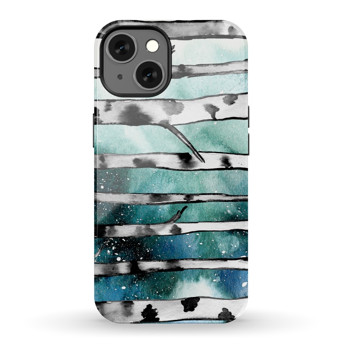 iPhone 13 StrongFit Abstract Birch Teal  by Amaya Brydon