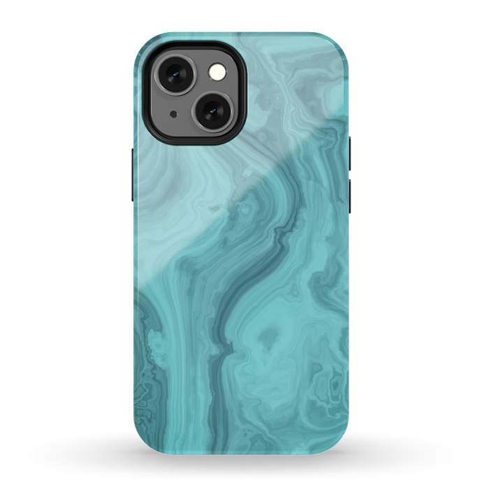 iPhone 13 mini StrongFit Turquoise Marble 2 by Andrea Haase