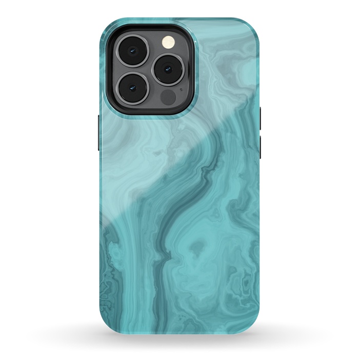 iPhone 13 pro StrongFit Turquoise Marble 2 by Andrea Haase