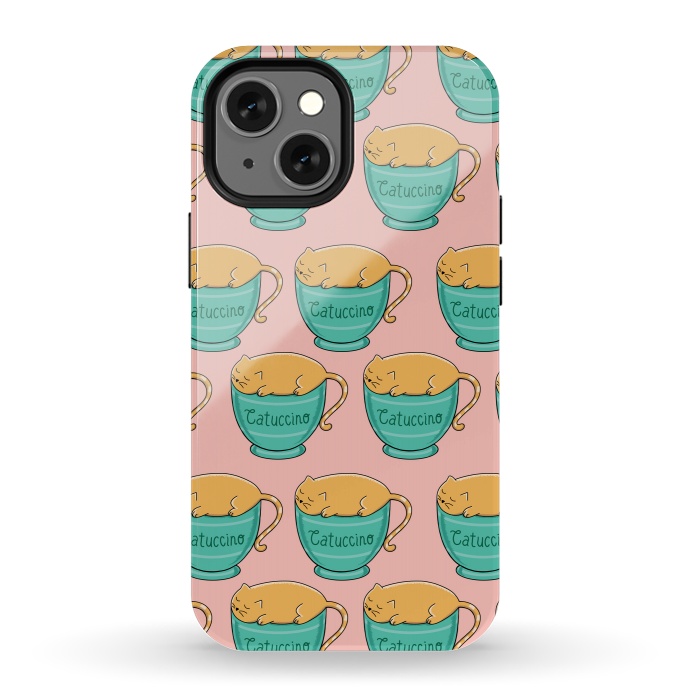 iPhone 13 mini StrongFit Catuccino Pattern 2 by Coffee Man