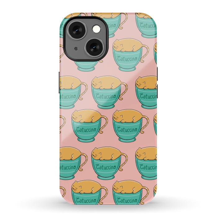 iPhone 13 StrongFit Catuccino Pattern 2 by Coffee Man