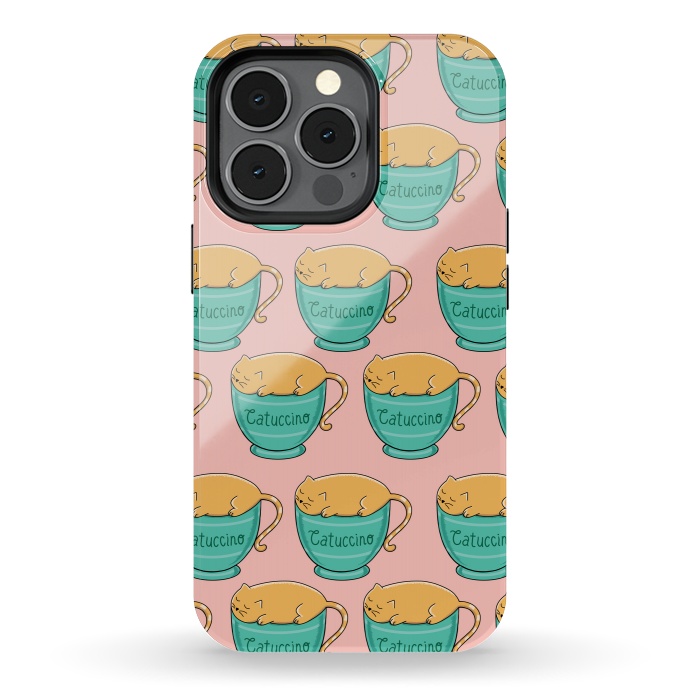 iPhone 13 pro StrongFit Catuccino Pattern 2 by Coffee Man