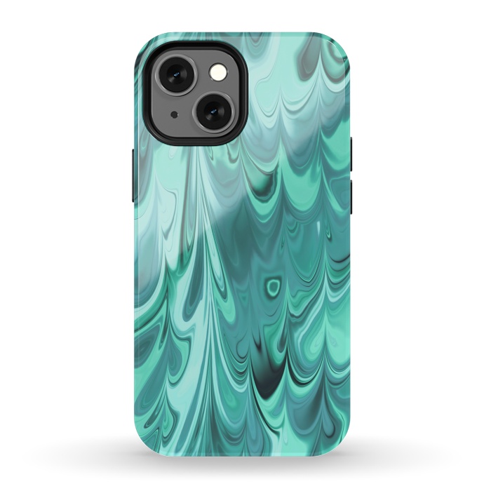 iPhone 13 mini StrongFit Faux Turquoise Marble 2 by Andrea Haase