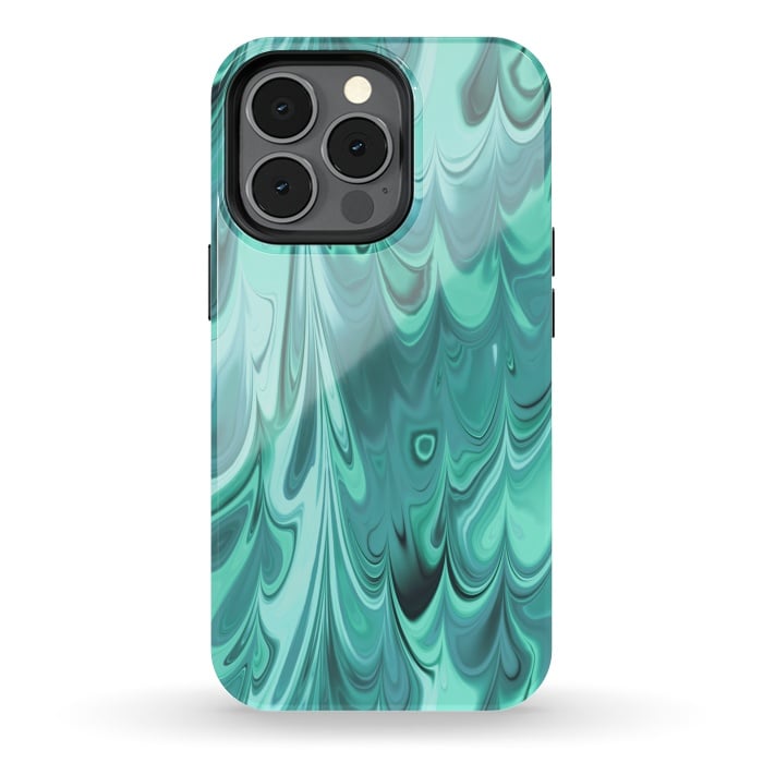 iPhone 13 pro StrongFit Faux Turquoise Marble 2 by Andrea Haase