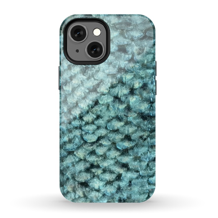iPhone 13 mini StrongFit Shimmering Fish Scale  by Andrea Haase