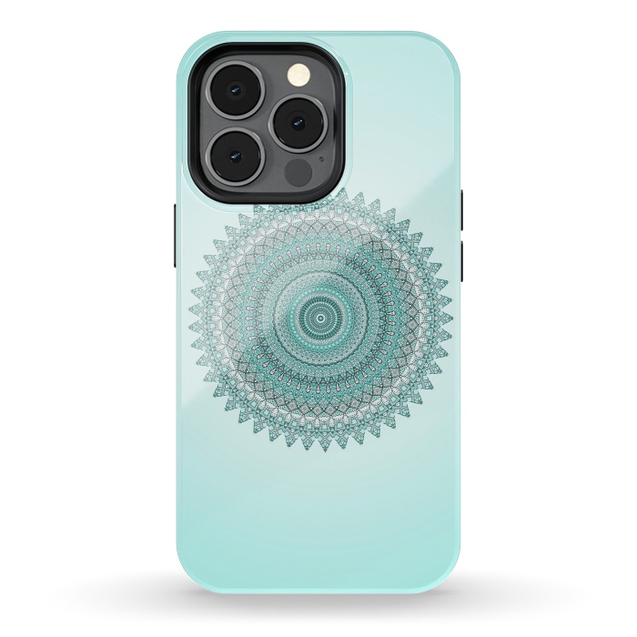 iPhone 13 pro StrongFit Magical Teal Mandala by Andrea Haase