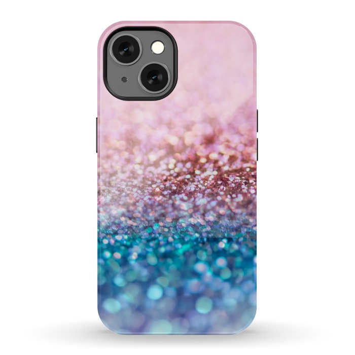 iPhone 13 StrongFit Teal and Rose Gold Glitter Dance by  Utart