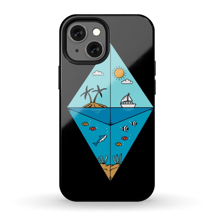 iPhone 13 mini StrongFit Diamond Landscape Black by Coffee Man