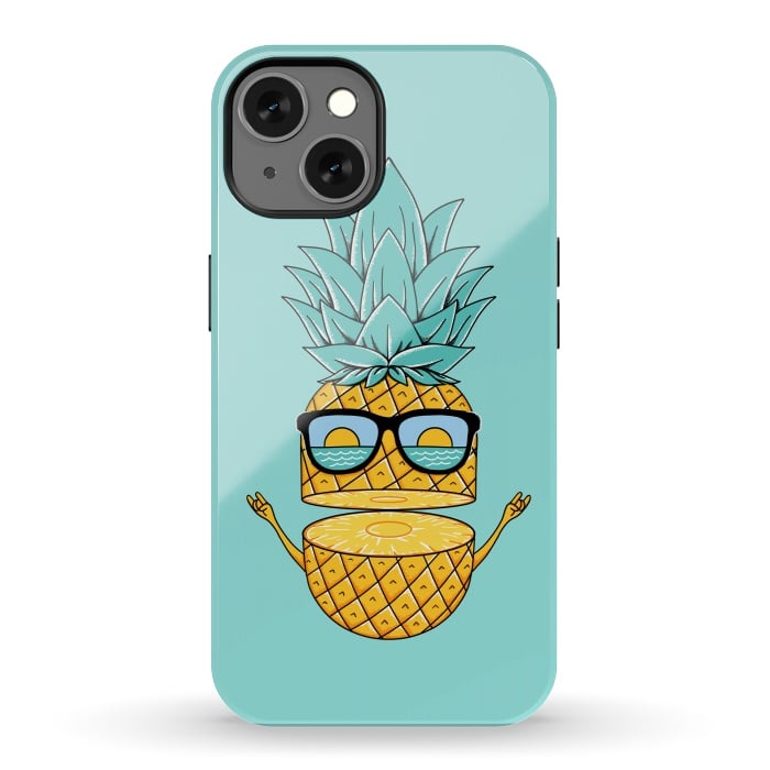 iPhone 13 StrongFit Pineapple Sunglasses by Coffee Man