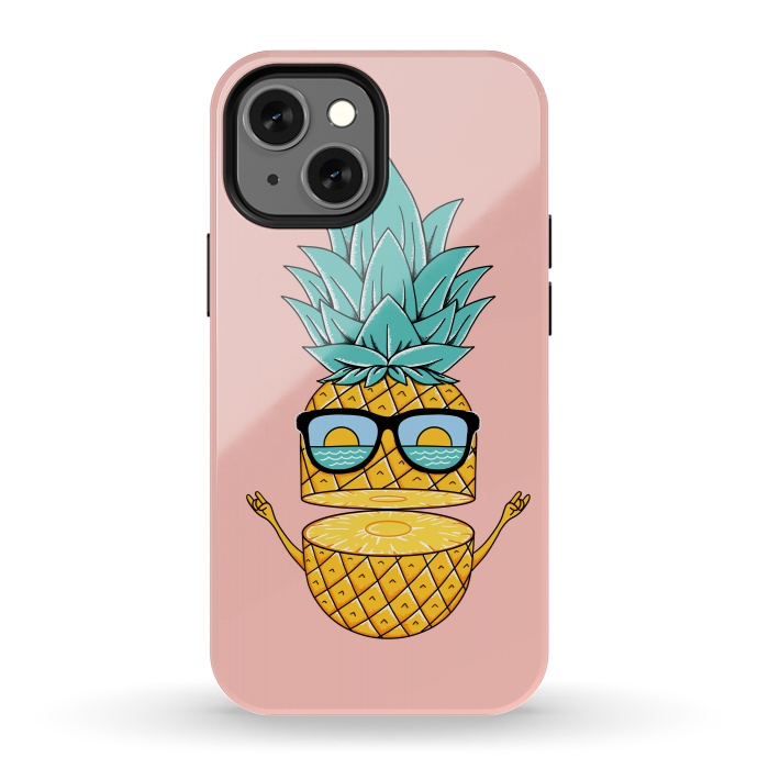 iPhone 13 mini StrongFit Pineapple Sunglasses Pink by Coffee Man