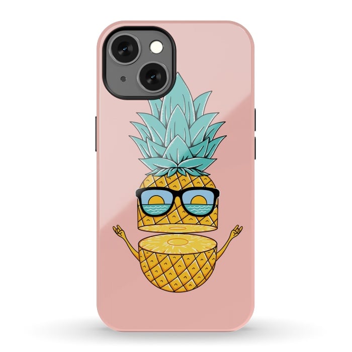 iPhone 13 StrongFit Pineapple Sunglasses Pink by Coffee Man