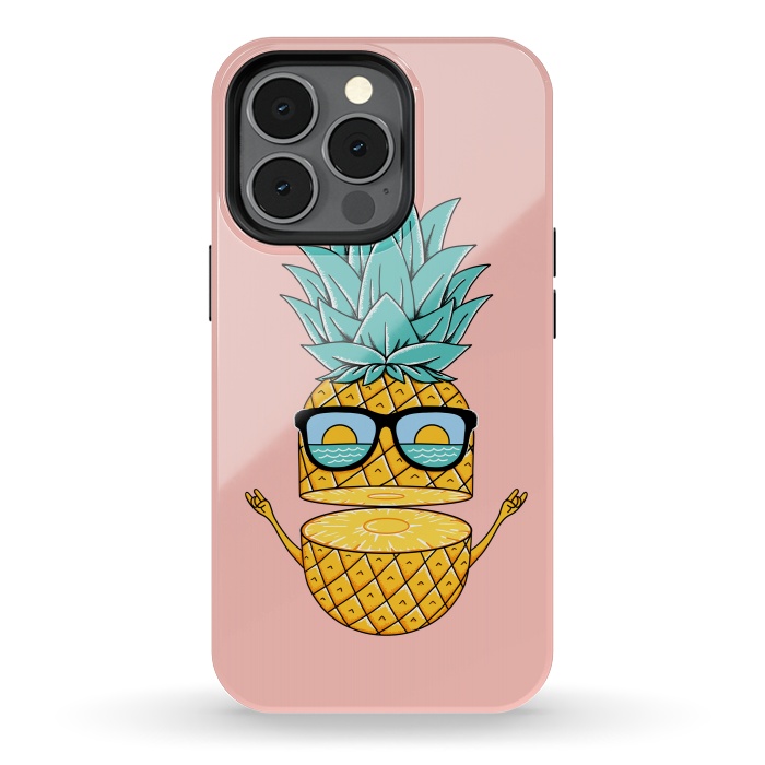 iPhone 13 pro StrongFit Pineapple Sunglasses Pink by Coffee Man