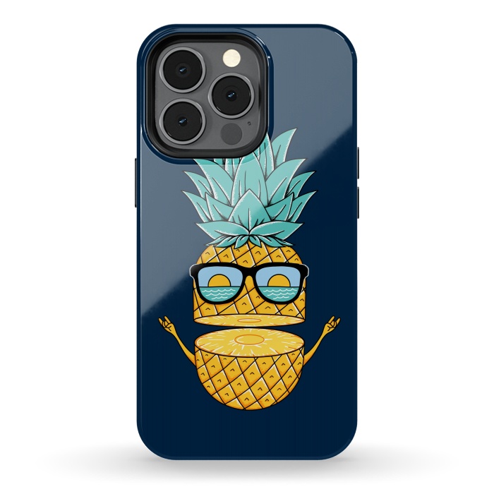 iPhone 13 pro StrongFit Pineapple Sunglasses Blue by Coffee Man