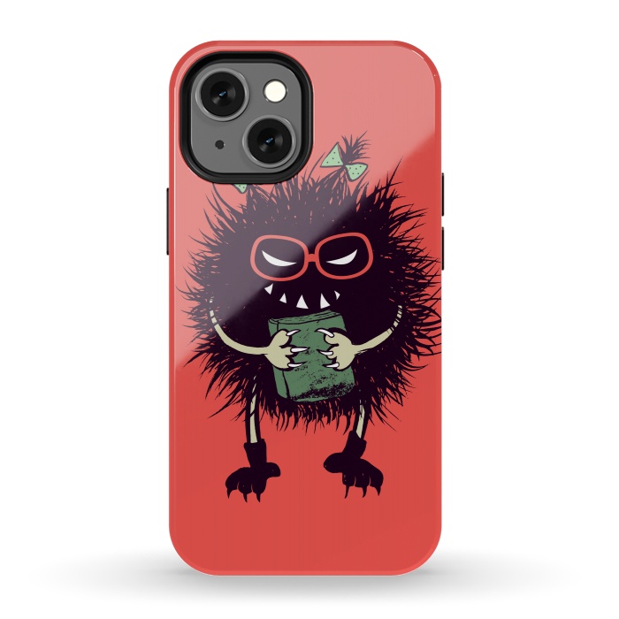 iPhone 13 mini StrongFit Geek Evil Bug Character Loves Reading by Boriana Giormova