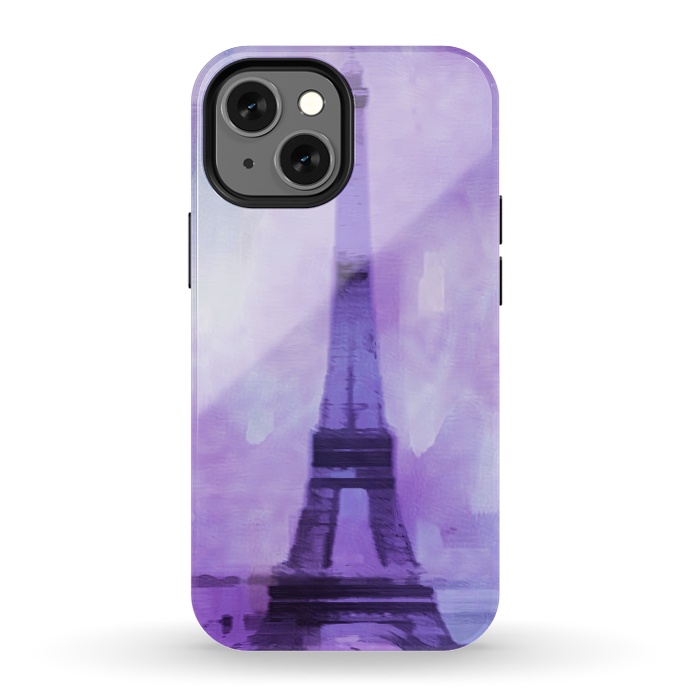 iPhone 13 mini StrongFit Purple Paris Watercolor  by Andrea Haase