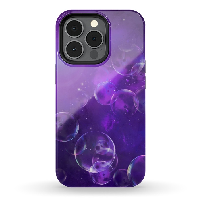 iPhone 13 pro StrongFit Surreal Purple Bubbles by Andrea Haase