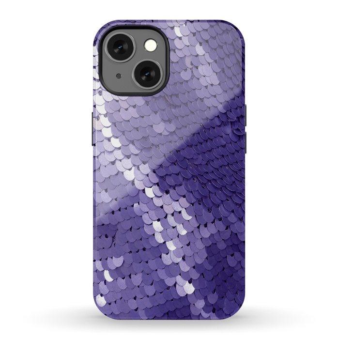 iPhone 13 StrongFit Shiny Purple Sequins  by Andrea Haase
