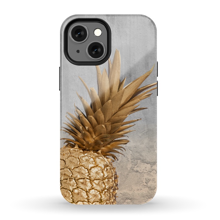 iPhone 13 mini StrongFit Gold Aloha Pineapple  by  Utart