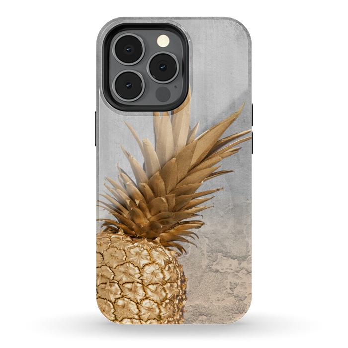 iPhone 13 pro StrongFit Gold Aloha Pineapple  by  Utart