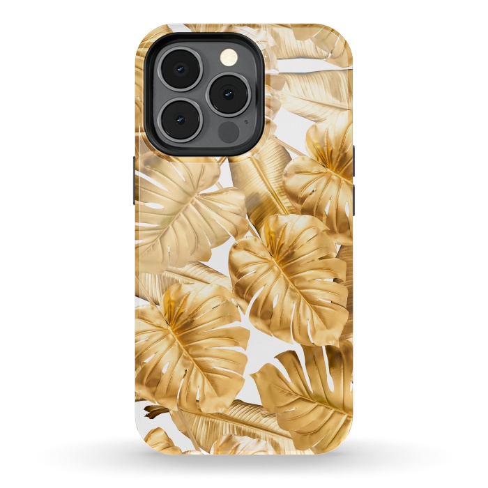 iPhone 13 pro StrongFit Aloha Gold Monstera Jungle by  Utart