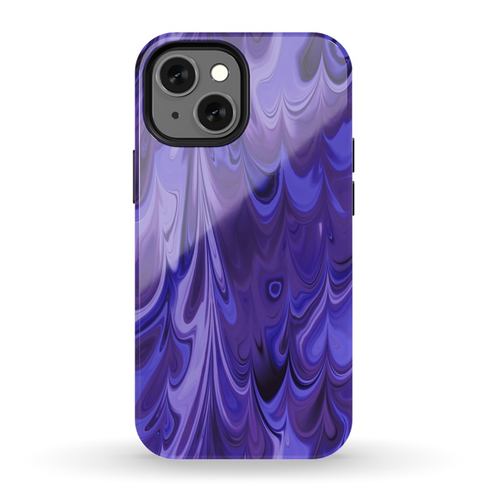 iPhone 13 mini StrongFit Purple Faux Marble 2 by Andrea Haase