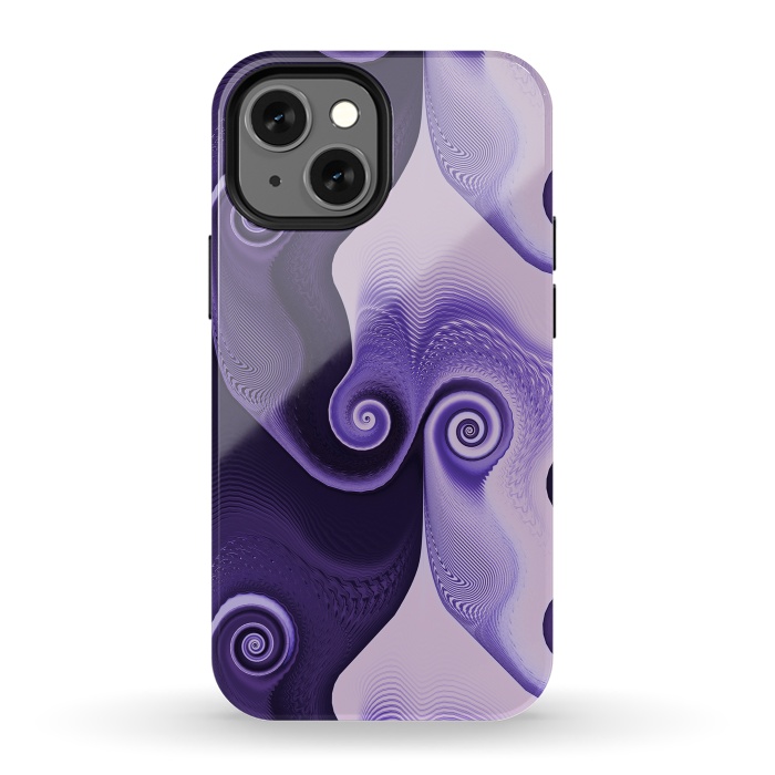 iPhone 13 mini StrongFit Fancy Purple Spirals by Andrea Haase