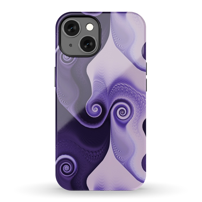 iPhone 13 StrongFit Fancy Purple Spirals by Andrea Haase