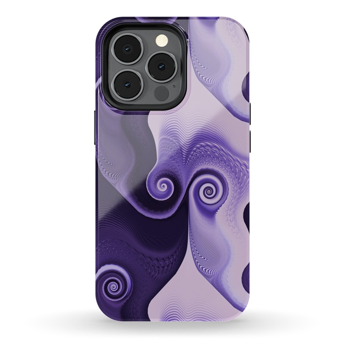 iPhone 13 pro StrongFit Fancy Purple Spirals by Andrea Haase