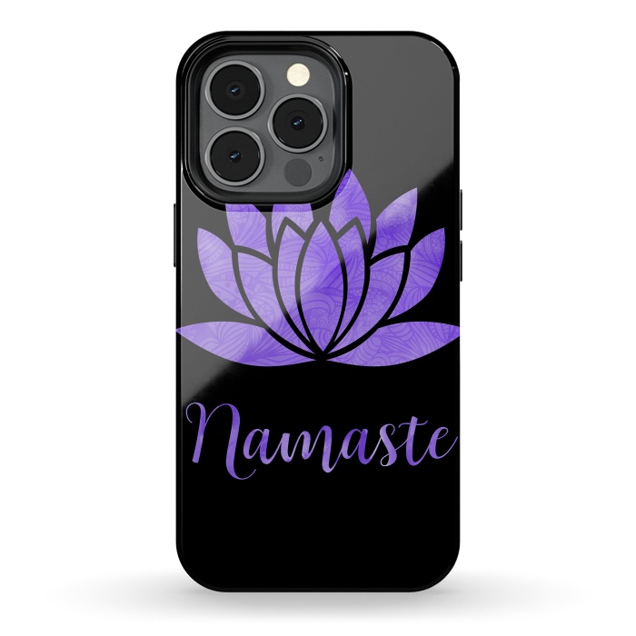iPhone 13 pro StrongFit Namaste Lotus Flower by Andrea Haase