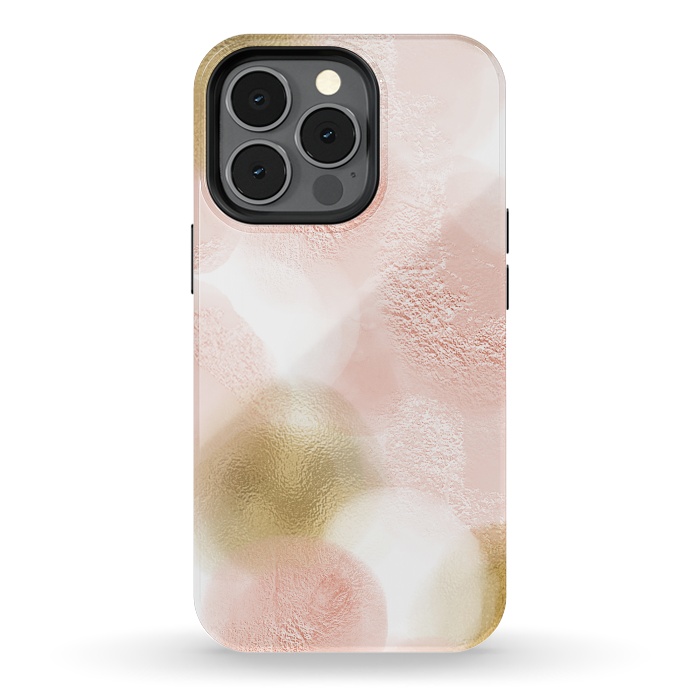 iPhone 13 pro StrongFit Gold and Pink Blush Dots by  Utart