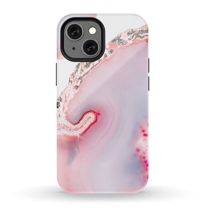 iPhone 13 mini StrongFit Pink Agate Slices by  Utart