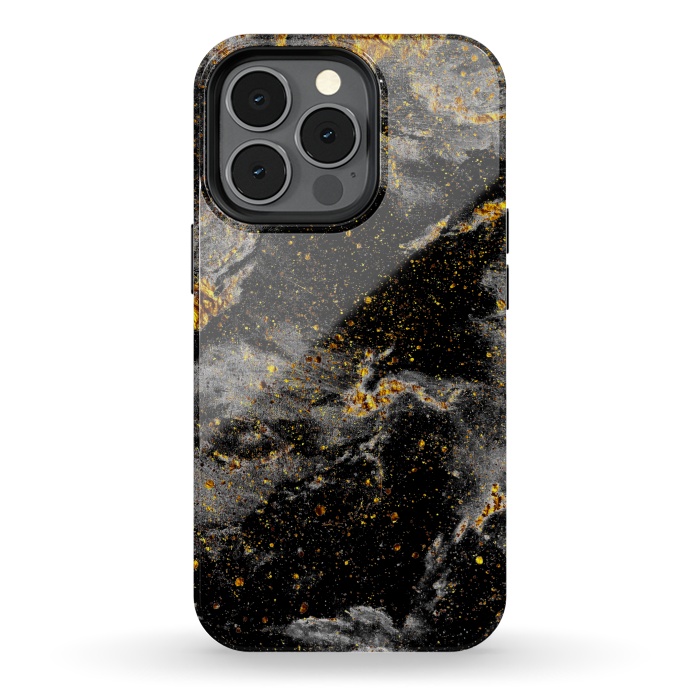 iPhone 13 pro StrongFit Galaxy Black Gold by Gringoface Designs