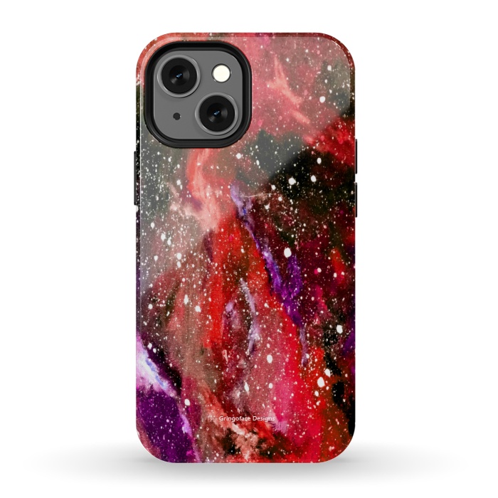 iPhone 13 mini StrongFit Red Galaxy by Gringoface Designs