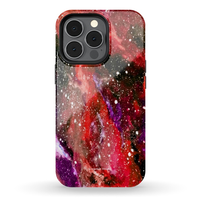 iPhone 13 pro StrongFit Red Galaxy by Gringoface Designs