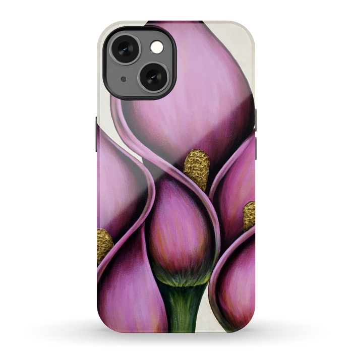 iPhone 13 StrongFit New Pink Calla Lilies by Denise Cassidy Wood